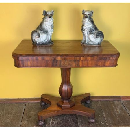 Antiker Mahagoni Sockel Kartentisch aus dem 19. Jahrhundert