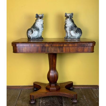 Antiker Mahagoni Sockel Kartentisch aus dem 19. Jahrhundert