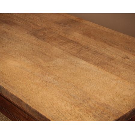 Antiker Eichenholz Landhaus Esstisch um 1890