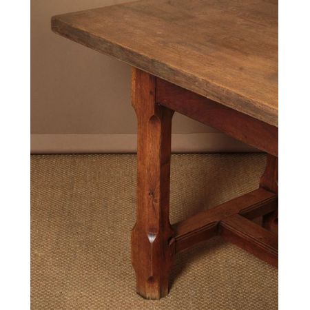 Antiker Eichenholz Landhaus Esstisch um 1890