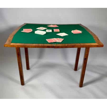 Antiker Art déco Kartentisch aus Nussbaumholz Massivholz 1930