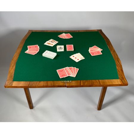 Antiker Art déco Kartentisch aus Nussbaumholz Massivholz 1930