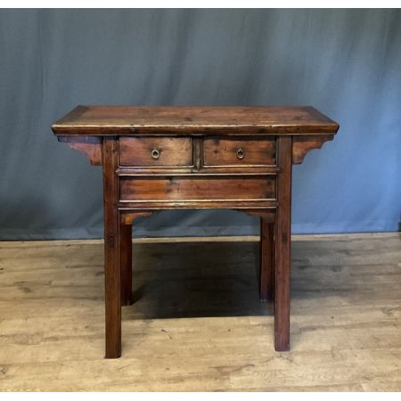 Antiker, chinesischer Provinztisch aus Kiefernholz Massivholz spätes 19. Jahrhundert