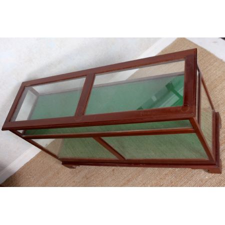 Antike Ladenvitrine aus glasiertem Mahagoni 