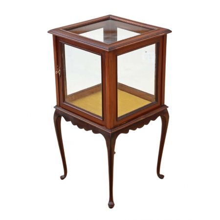 Antike Mahagoni Bijouterie Vitrine von ca 1900-1920