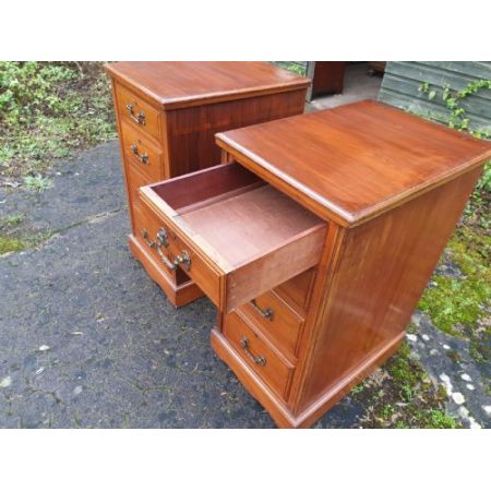 Antikes Paar Nachttische aus Walnussholz von 1900