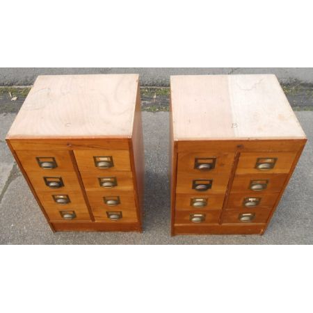 Antikes Paar Satin / Walnuss Kommoden mit  kleinen Schubladen