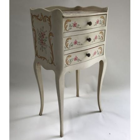 Antikes Paar handbemalter italienischer Nachttische