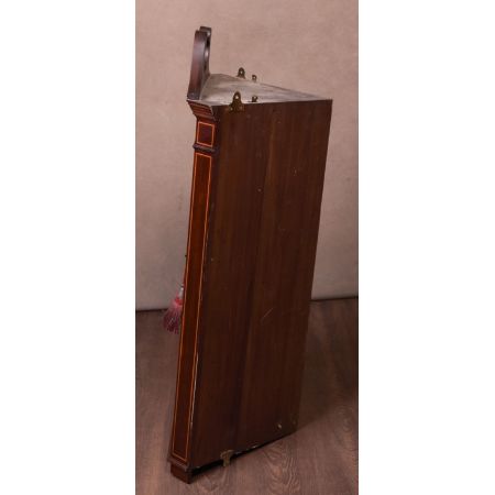 Antiker hängender Inlaid Eckschrank aus Mahagoni 