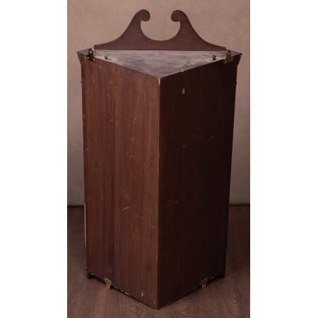 Antiker hängender Inlaid Eckschrank aus Mahagoni 