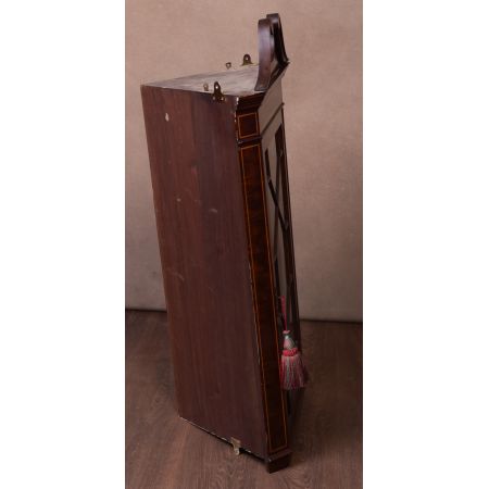 Antiker hängender Inlaid Eckschrank aus Mahagoni 