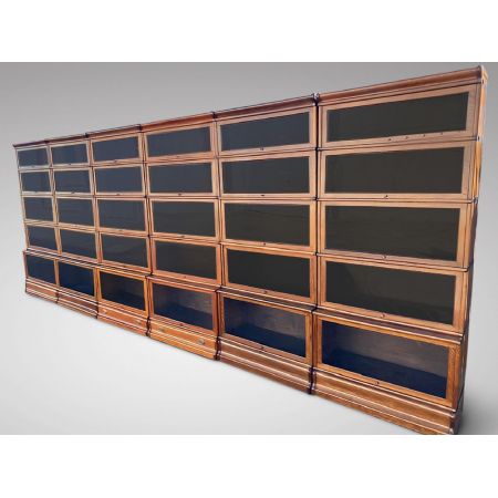 Antikes "waterfall" Globe Wernicke Bücherschrank-Set aus Eichenholz Massivholz England um 1900