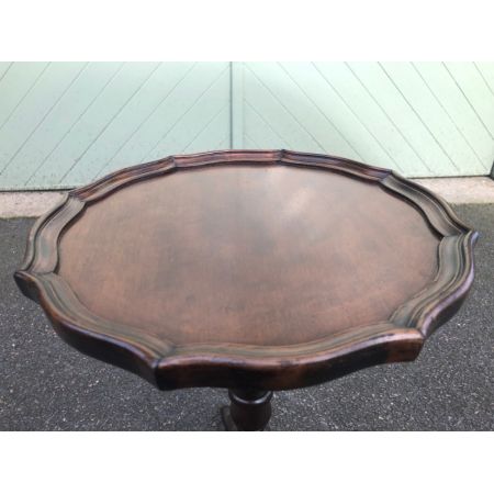 Antiker Dreibein-Weintisch/Beistelltisch aus Mahagoni Massivholz 1920