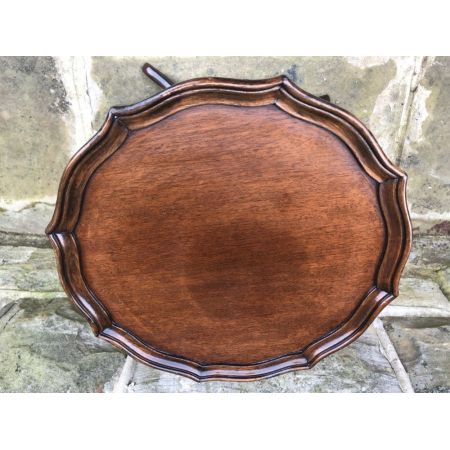 Antiker Dreibein-Weintisch/Beistelltisch aus Mahagoni Massivholz 1920