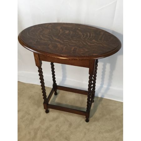 Antiker Lampentisch/Beistelltisch aus Eiche Massivholz um 1920