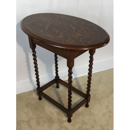 Antiker Lampentisch/Beistelltisch aus Eiche Massivholz um 1920