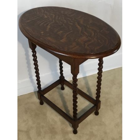 Antiker Lampentisch/Beistelltisch aus Eiche Massivholz um 1920