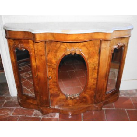 Antike Credenza aus Walnussholz Massivholz viktorianisch