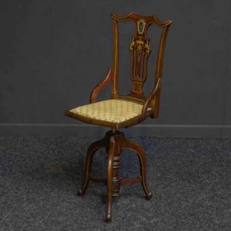 Antiker Damen Drehstuhl aus Mahagoni 