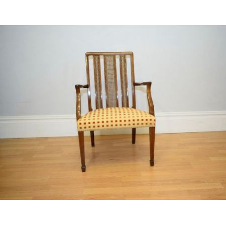 Antiker Inlaid Sessel aus Mahagoni 