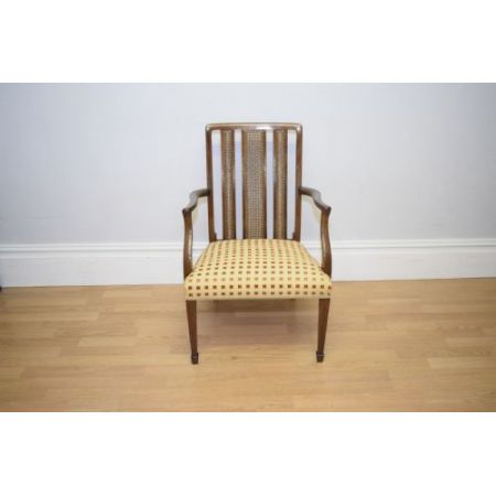 Antiker Inlaid Sessel aus Mahagoni 