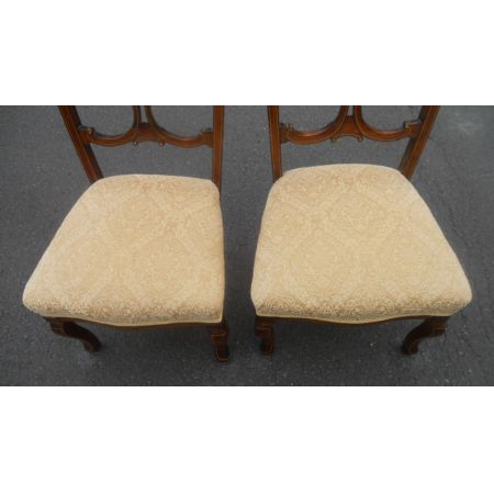 Antikes Paar Inlaid Stühle um 1900