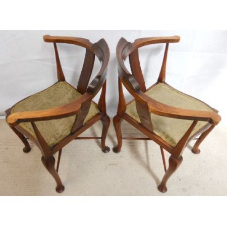 Antikes Paar Mahagoni-Eckstühle