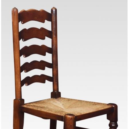 Antiker Satz von zehn Eichenholz Esszimmerstühlen