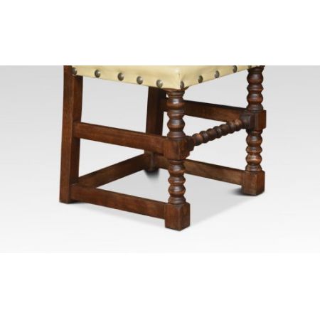 Antiker Satz von zehn Esszimmerstühlen aus Eichenholz 