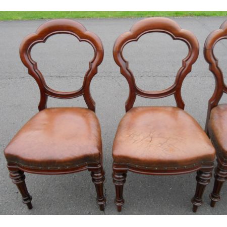 Antikes Set mit sechs Mahagoni-Esszimmerstühlen