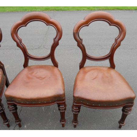 Antikes Set mit sechs Mahagoni-Esszimmerstühlen