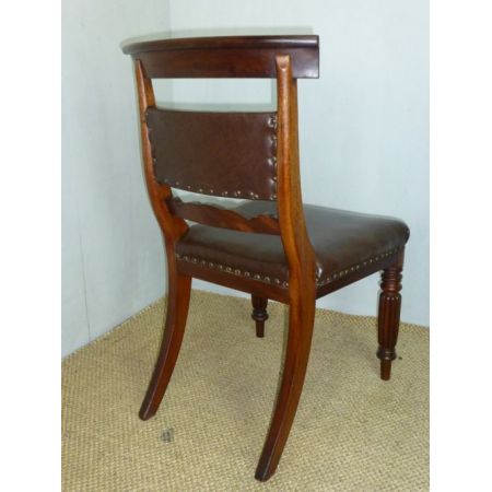 Antikes Set mit sechs gepolsterten Mahagoni Esszimmerstühle von Gilllows 