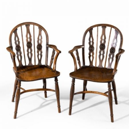 Antiker Satz aus sechs Thames Valley Eibenstühlen