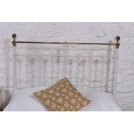 Antikes Queen-Size-Bett aus Messing viktorianisch