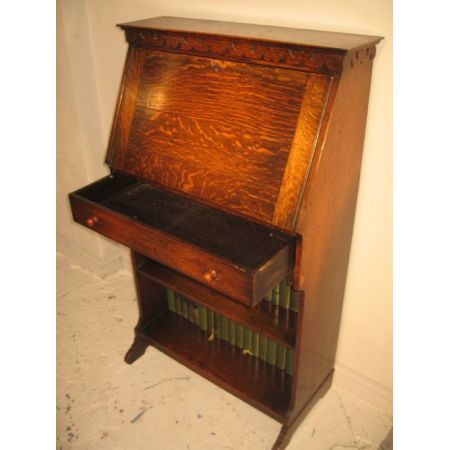 Traumhaftes Antikes Bureau Bookcase Massivholz Eiche Sekretär