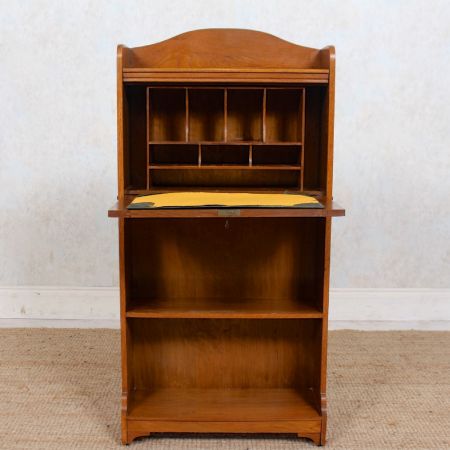 Stilvoller Edwardianischer Sekretär, Bureau Bookcase, Arts & Crafts aus massivem Eichenholz