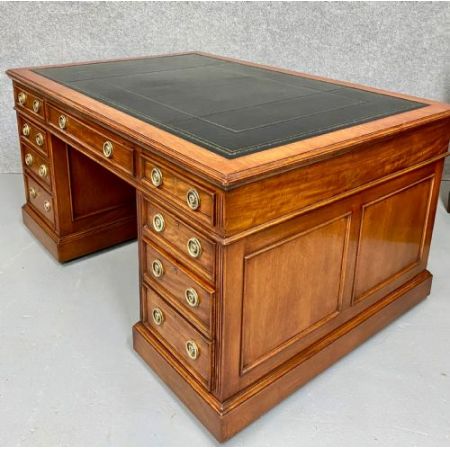 Pedestal Partners Desk in Mahagoni Massivholz victorian antik 1890