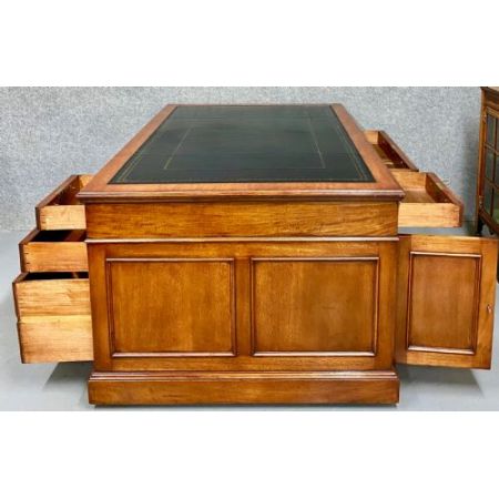 Pedestal Partners Desk in Mahagoni Massivholz victorian antik 1890