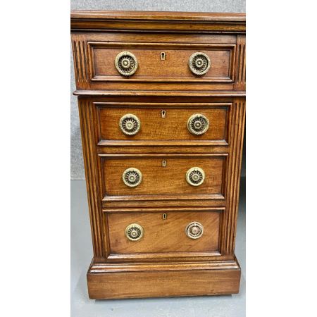 Pedestal Partners Desk in Mahagoni Massivholz victorian antik 1890