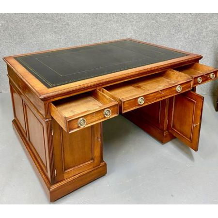 Pedestal Partners Desk in Mahagoni Massivholz victorian antik 1890
