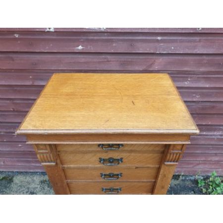 Antike Wellington Kommode aus Eichenholz