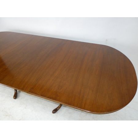 Georgian Style twin pillar table aus massivem Mahagoni 1920