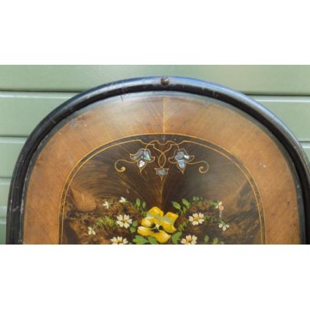 Handbemaltes Bettgestell aus Metall 19. Jahrhundert