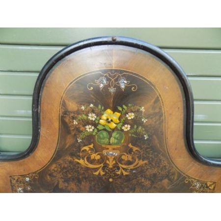 Handbemaltes Bettgestell aus Metall 19. Jahrhundert