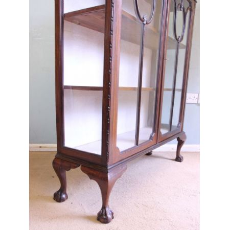 antike Vitrine aus Mahagoniglas