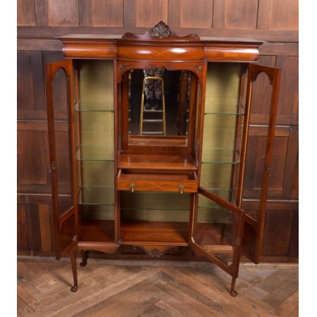 edwardianische Mahagoni-Vitrine