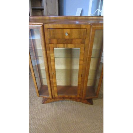 Art Deco Vitrine aus Nussbaum