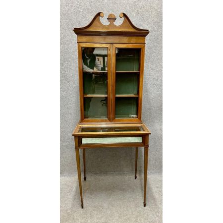 Edwardianisches Bijouterie Vitrine mit Intarsien