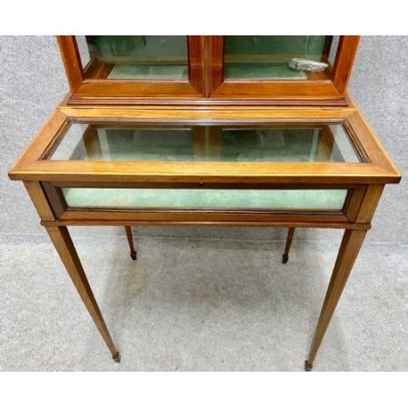 Edwardianisches Bijouterie Vitrine mit Intarsien