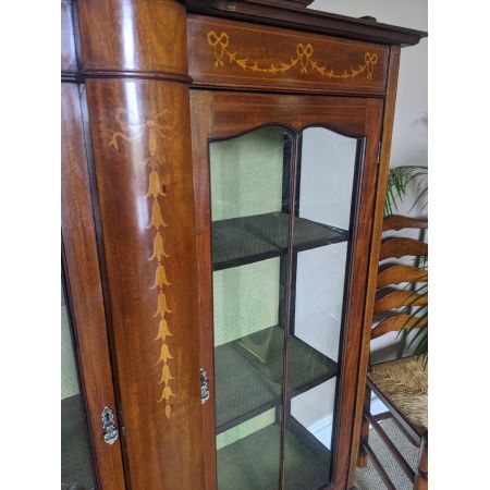edwardianische Vitrine mit Intarsien
